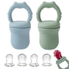 Socub 2 Pack Silicone Baby Fresh Fruit Food Feeder Pacifier With 3 Different Size Silicone Pouch For Teething Relief, Baby Froze