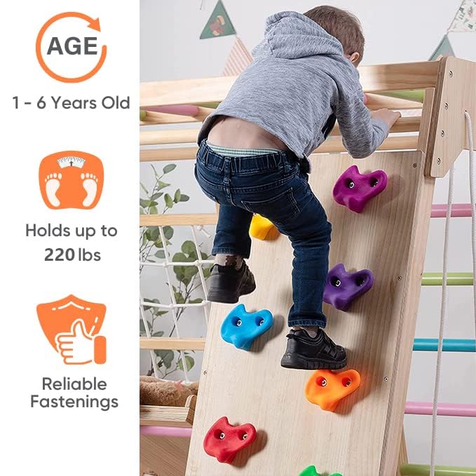 Avenlur Magnolia Indoor Playground 7-In-1 Jungle Gym Playset For Kids 2-6Yrs - Slide, Climbing Wall, Rope Wall Climber, Monkey B