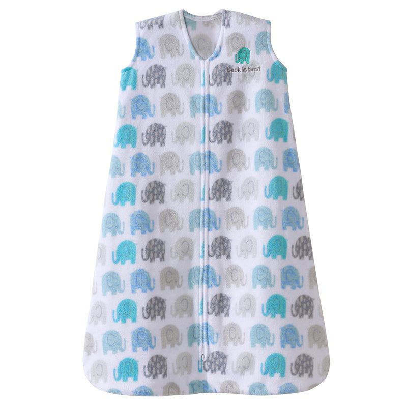 HALO SleepSack, Micro-Fleece Wearable Blanket, Swaddle Transition Sleeping Bag, TOG 1.0, Elephant Texture, Medium, 6-12 Months