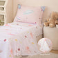 Perfemet 4 Piece Toddler Girl Bedding Set Space Theme Pink Toddler Bed Set With Sheets Soft Reversible Astronaut Planets Toddler