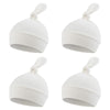 Newborn Hospital Hat Autumn Winter Baby Knot Beanie Baby Boys Girls Hats 0-12 Months (4Pack-White, S)