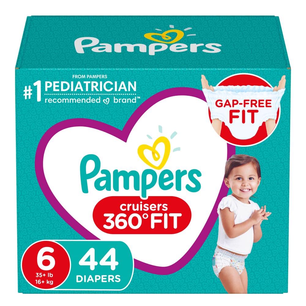 Pampers Cruisers 360 Fit Diapers Size 6, 44 Count, Super