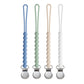 Pacifier Clip for Boys Girls - MORIBOX 4 Pack Paci Clip Soothie Baby Binky Holder for Shower Gift Birthday (Beige+White+Blue+Sag