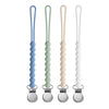 Pacifier Clip for Boys Girls - MORIBOX 4 Pack Paci Clip Soothie Baby Binky Holder for Shower Gift Birthday (Beige+White+Blue+Sag