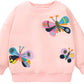 Baby Girl Sweatshirt Butterfly Long Sleeve Crewneck Cotton Shirt Kids Fall Pullover Christmas Toddler Girl Animal Sweaters Tops