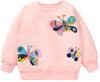 Baby Girl Sweatshirt Butterfly Long Sleeve Crewneck Cotton Shirt Kids Fall Pullover Christmas Toddler Girl Animal Sweaters Tops