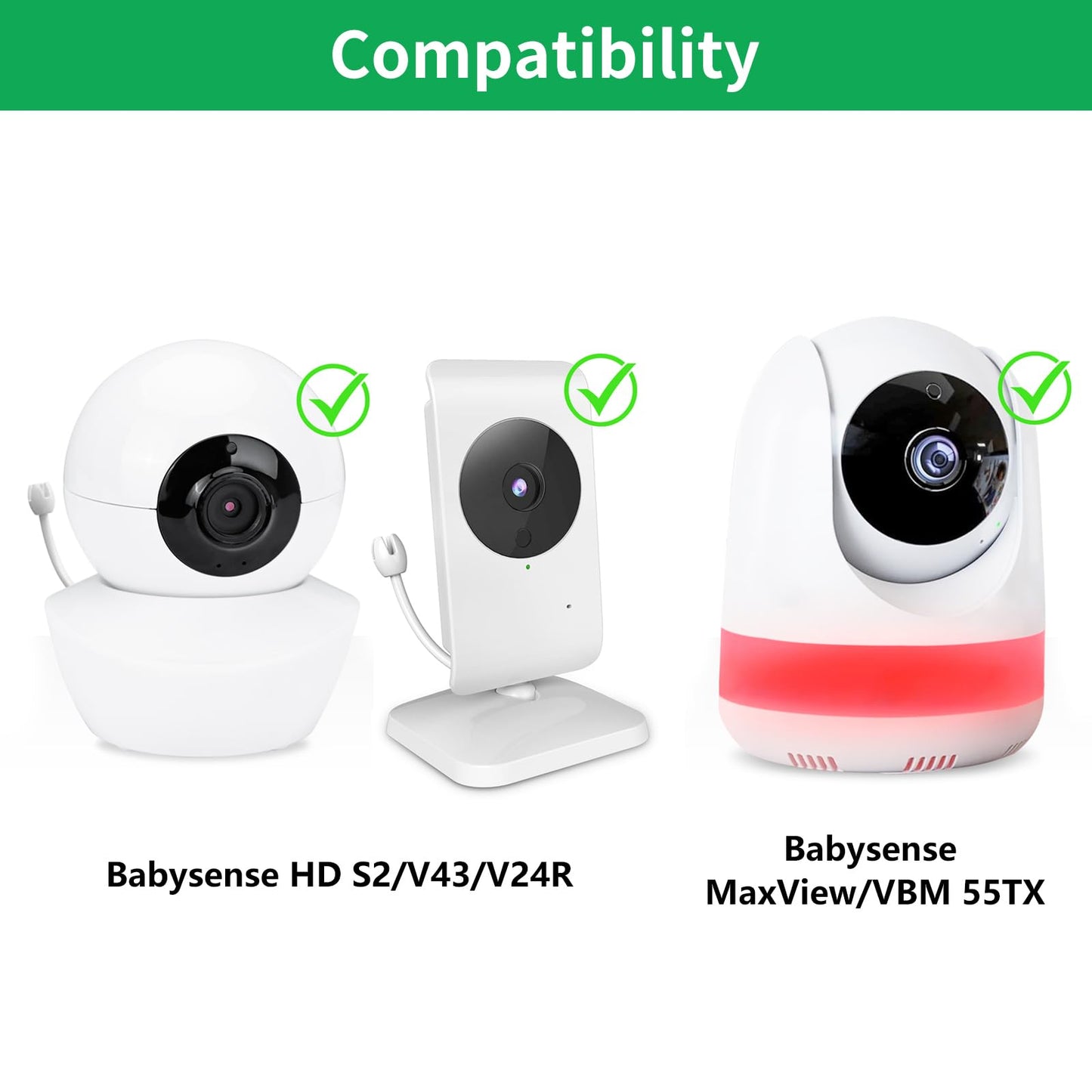 Adjustable Baby Monitor Mount For Babysense Max View/Hds2/V43/V24R/Vbm55Tx Video Baby Monitor, No Drilling Flexible Non-Slip Bab