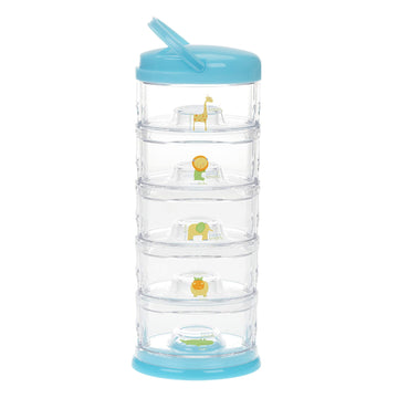 Innobaby Packin' Smart Stackable And Portable Storage System For Formula, Baby Snacks And More. 5 Stackable Cups In Blueberry So
