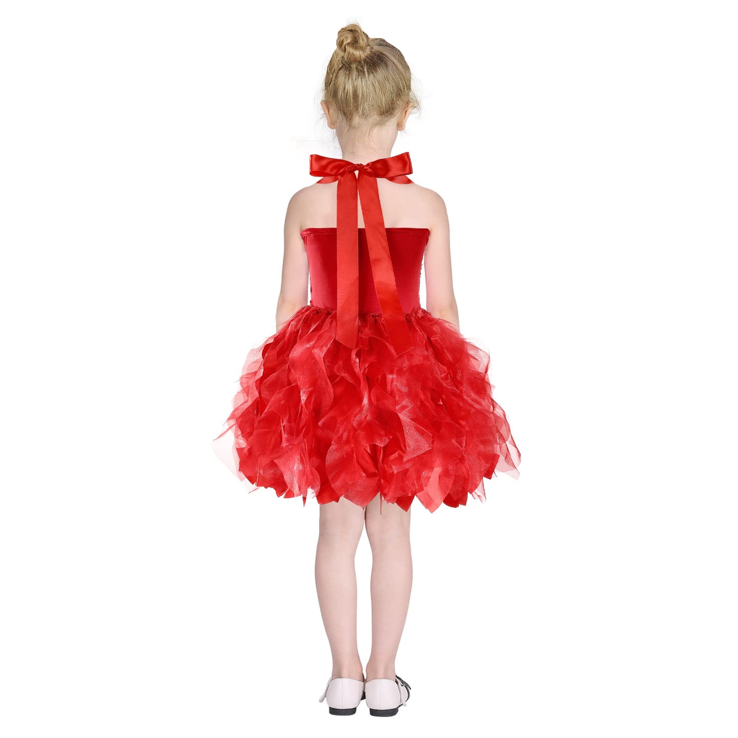 Red Tutu Dress For Girls Sparkly Sequin Christmas Princess Birthday Party Dress Costume For Little Girls Kids Halloween Prom Bal