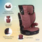 Joie Basil Highback And Backless Booster Car Seat For Big Kids 4 To 12 Years Old, Lightweight 2-In-1 Design (Crimson)