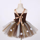 Tutu Dreams Christmas Dress Reindeer Costume For Girls 100Th Day Of School Tutu Dress Deer Antler Headband Gifts Decorations (De