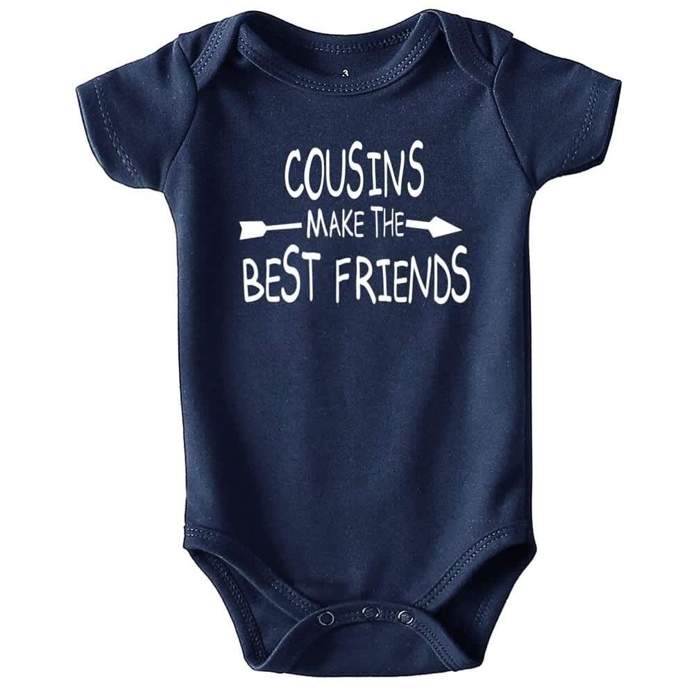 Azzwnee Cousin Friend Baby Boy Clothes Unisex Funny Baby Girl Baby Bodysuit 0-3 Months (Navy,3-6M)
