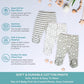 Spasilk Baby Cotton Pull On Footed Pants, 3 Pack Casual Leggings With Feet, Gray Celestial