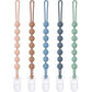 Silicone Pacifier Clip, 5-Pack Pacifier Clips for Boys, One-Piece Soft Flexible Binky Clips Paci Holder with Rust-Free, Newborn 