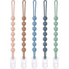 Silicone Pacifier Clip, 5-Pack Pacifier Clips for Boys, One-Piece Soft Flexible Binky Clips Paci Holder with Rust-Free, Newborn 