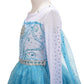 Dressy Daisy Little Girls' Ice Princess Costume Dresses Birthday Halloween Christmas Fancy Party Outfit With Long Fixed Train An