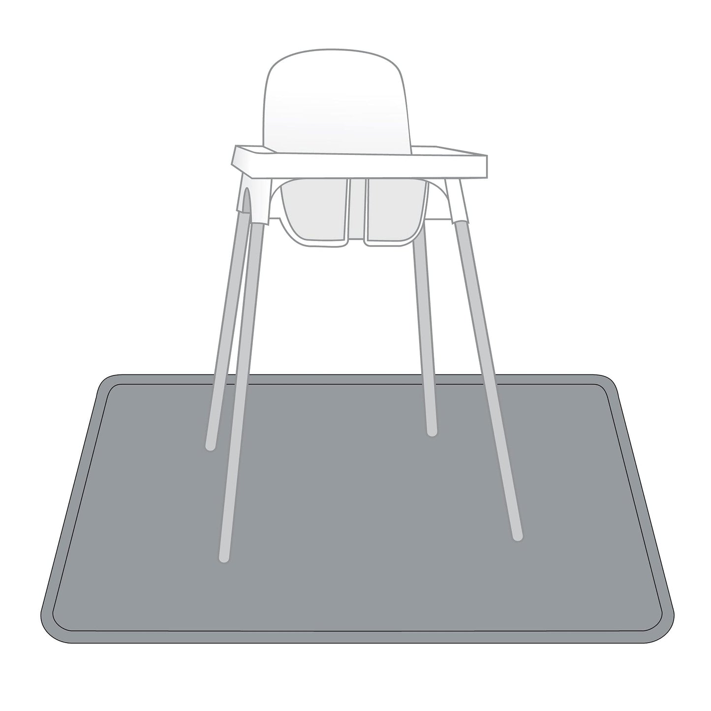 Bapronbaby Minimalist Slate Splash Mat - Waterproof Catch-All For Under High Chairs, Floors, Tables, Playtime Or Arts & Crafts -