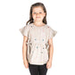 Cherry Crumble Beige Embroidery & Printed 100% Cotton Half Sleeves Round Neck Casual Wear Regular Fit Embroidered Summer Top for