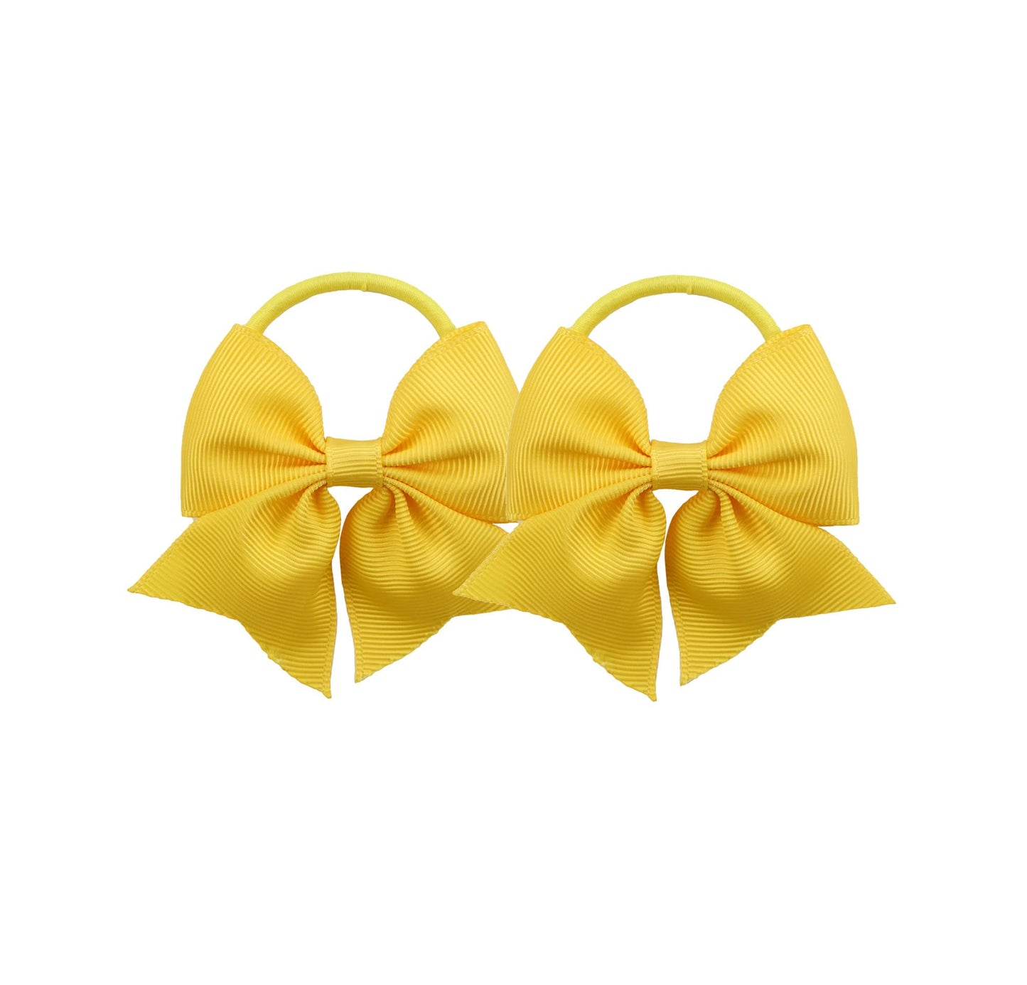 Lddcx Baby Girls' Hair Ties With Bows For Toddler Ponytail Holders Small Hair Ties (Yellow, 2Pcs)
