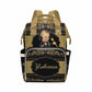 M Yescustom Personalized Diaper Bag For Baby, Large Capacity Custom Black Crown Diaper Bag With Name, Waterproof Diaper Bag Back