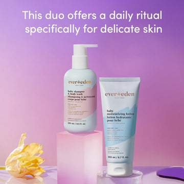 Evereden Baby Bathtime Duo: Baby Lotion For Newborn And 2-In-1 Newborn Shampoo And Body Wash Set - Soothing, Cleansing, & Hydrat
