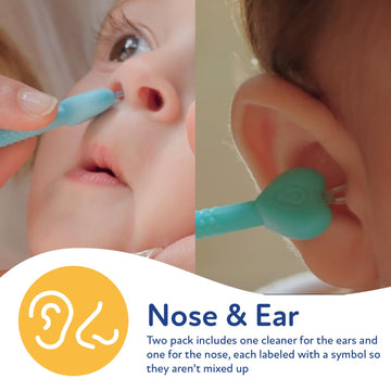 Dr. Talbots Baby Safe Nose And Ear Cleaner Set With Hygienic Travel Case, Gentle Dual-Ended Easy Mucus And Wax Remover Tool, 2 P