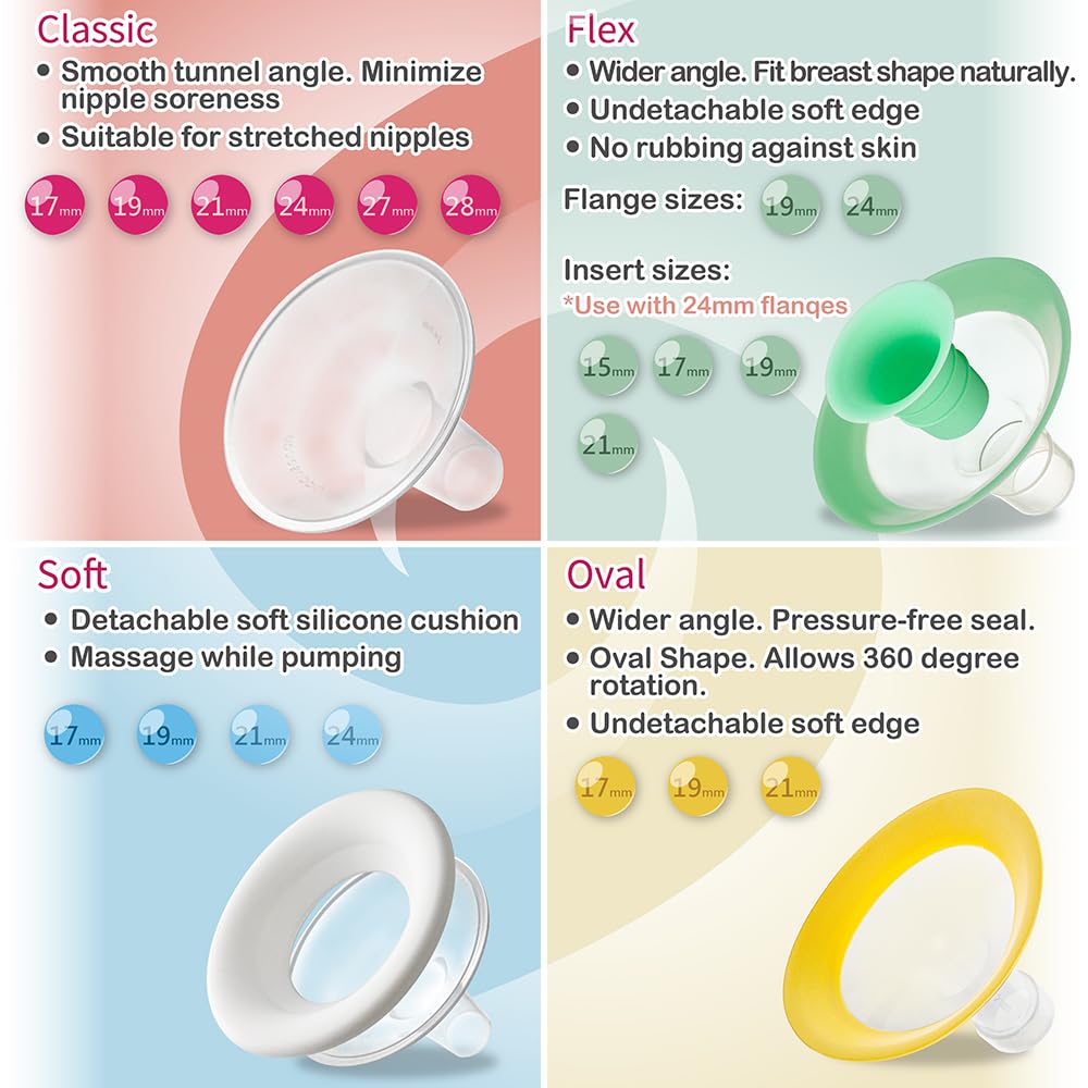 Nenesupply 24Mm Flanges Compatible With Medela Breast Pump Parts Replacement 24Mm Flange For Medela Accessories. Work With Pump
