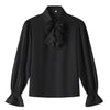 Eymitory Boys Kids Medieval Pirate Shirt Vampire Costume Renaissance Victorian Scottish Jacobite Ghillie Halloween Tops Black