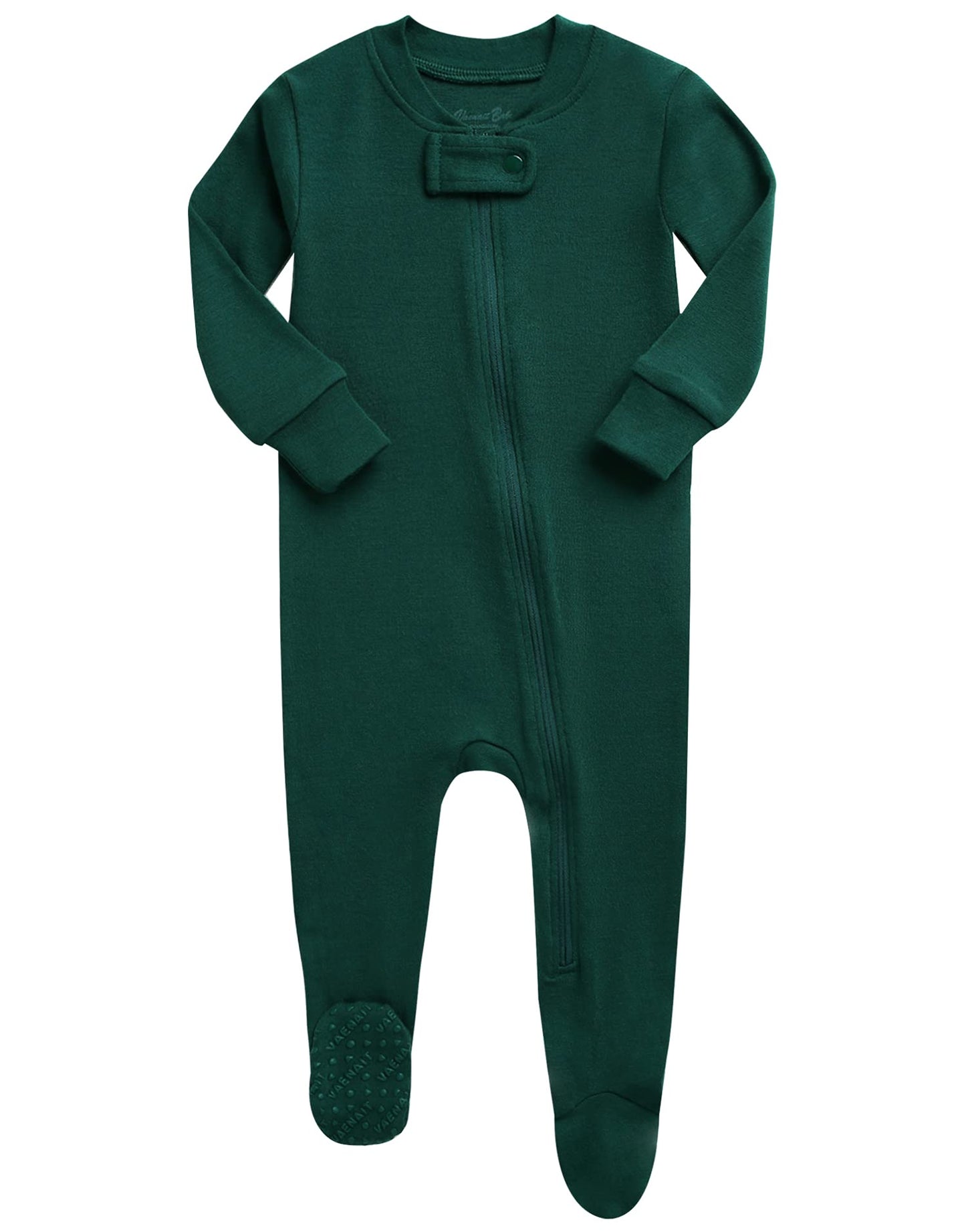 Vaenait Baby Toddler Boys Girls Solid Fotie Pajama Cozy Modal Green 24M