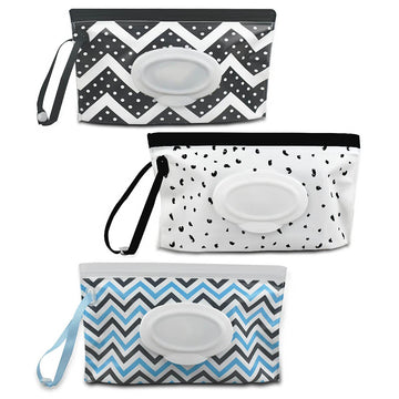 3 Pack Baby Wipes Dispenser Portable Wet Wipe Dispenser Bag Reusable Travel Baby Wipes Container Refillable Wet Wipe Carrying Ca