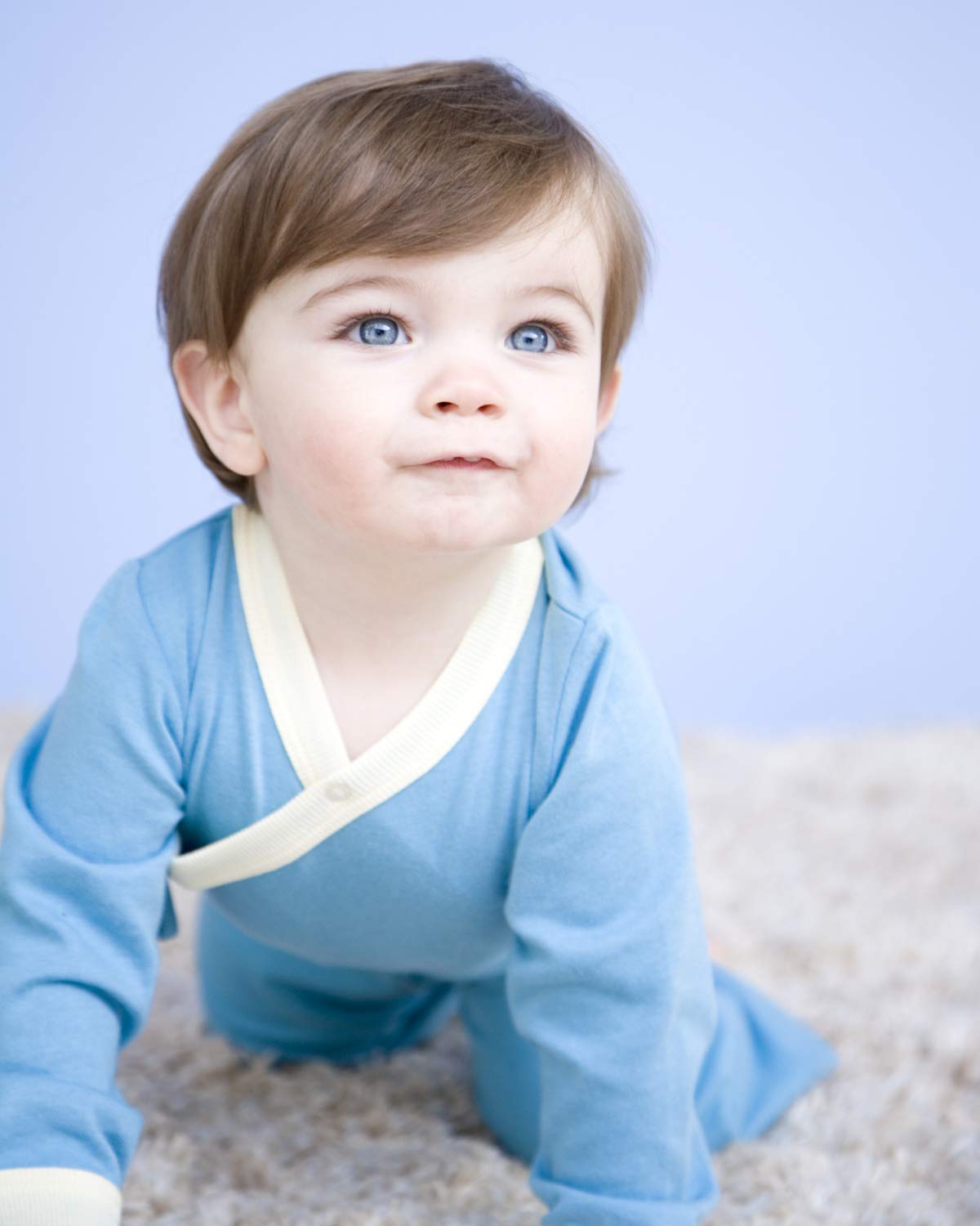 Baby Soy Long Sleeve Kimono Bodysuit Onesie (12-18 Months, Ocean)