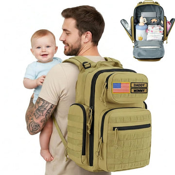 MIRACOL Diaper Bag Backpack for Dad: 40L Large Capacity Tactical Dad Bag with 16+ Organized Pockets - 900D Fabric Military-Style