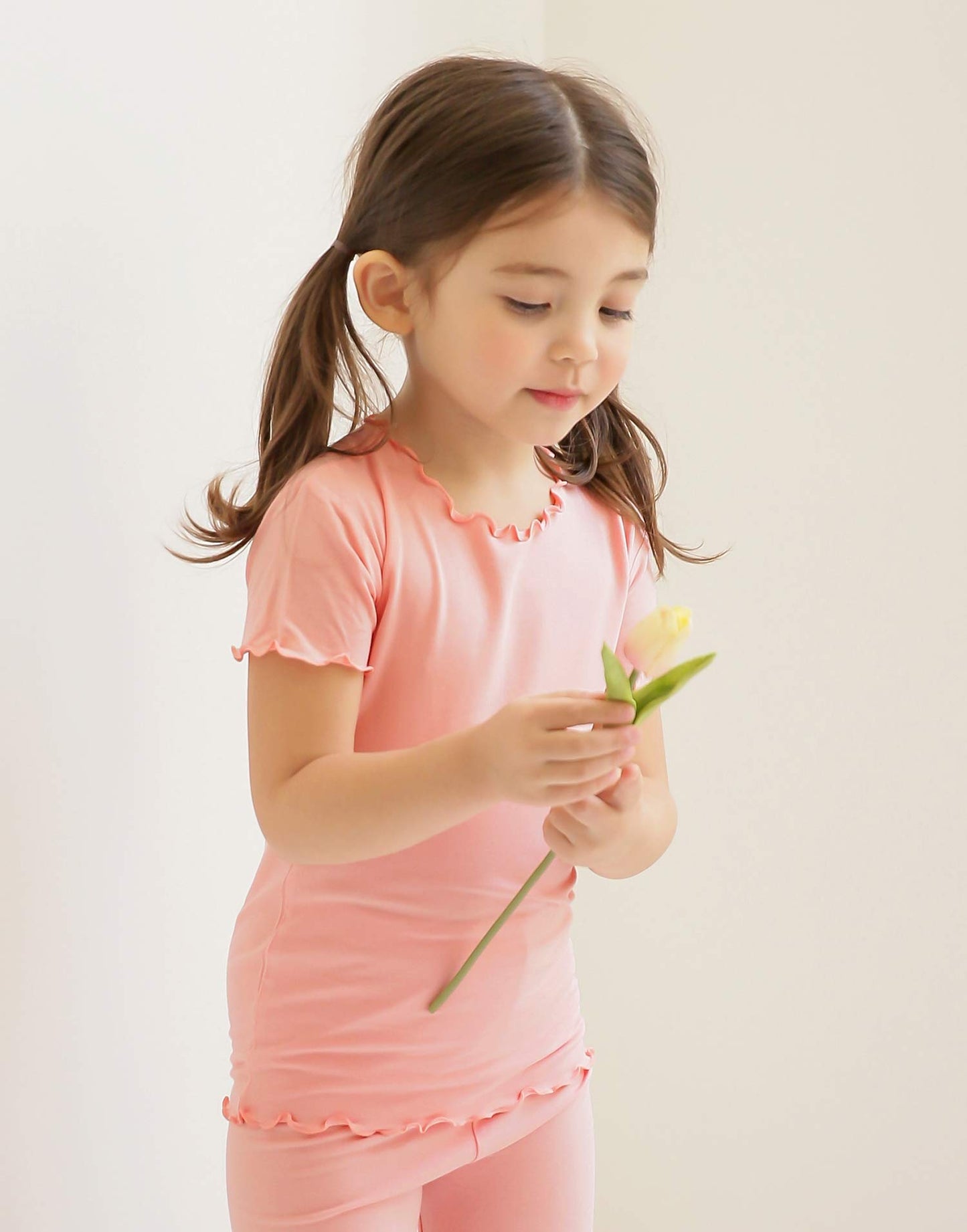 Vaenait Infant Kids Toddler Girls Boys Short Sleeve Sleepwear Pajamas 2Pcs Set Shirring Peachrose L