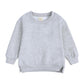 Rukosu Toddler Baby Boy Girl Fleece Pullover Sweatshirt Solid Color Crewneck Blouse Shirt Tops Warm Fall Winter Clothes Grey 12-