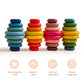 OESSUF 16pcs Extra-Large Wooden Stacking Rocks - Safe Montessori Toys for 1-3 Year Old, Waldorf Wooden Blocks for Toddlers 1-3,