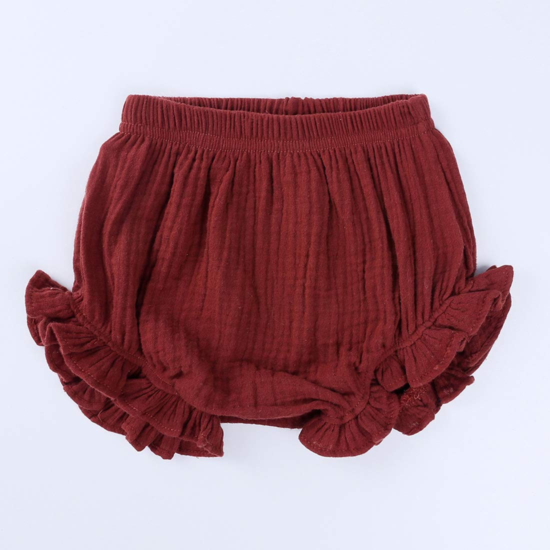 Zfttzymx 3-Pack Baby Girls Ruffle Bloomer Shorts Toddler Cute Cotton Linen Panty Diaper Covers 6-9 Months