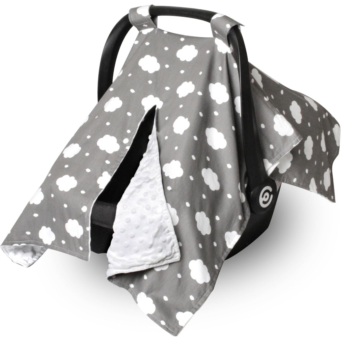 Boryokun Car Seat Cover for Babies, Minky Winter Infant Car Seat Cover, Nursing Cover for Baby Breastfeeding, Suitable for Baby 