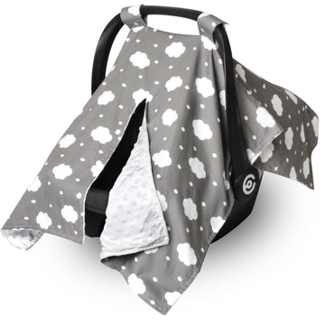 Boryokun Car Seat Cover for Babies, Minky Winter Infant Car Seat Cover, Nursing Cover for Baby Breastfeeding, Suitable for Baby 