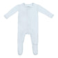 Cashmere Blue Footie For Baby - 95% Viscose From Bamboo, 5% Spandex - Soft Newborn Sleepwear, Baby Pajamas, Unisex Baby Clothes,