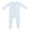 Cashmere Blue Footie For Baby - 95% Viscose From Bamboo, 5% Spandex - Soft Newborn Sleepwear, Baby Pajamas, Unisex Baby Clothes,