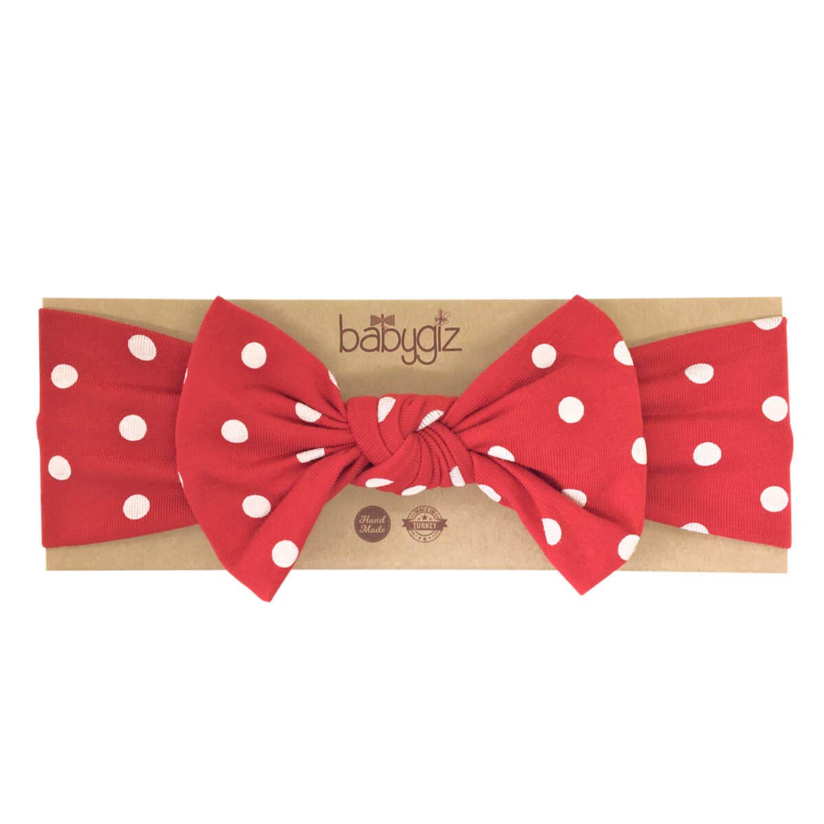 Babygiz Baby Girl Headbands-Infant,Toddler Cotton Handmade Hairbands With Bows Child Hair Accessories (Red With White Polka Dots