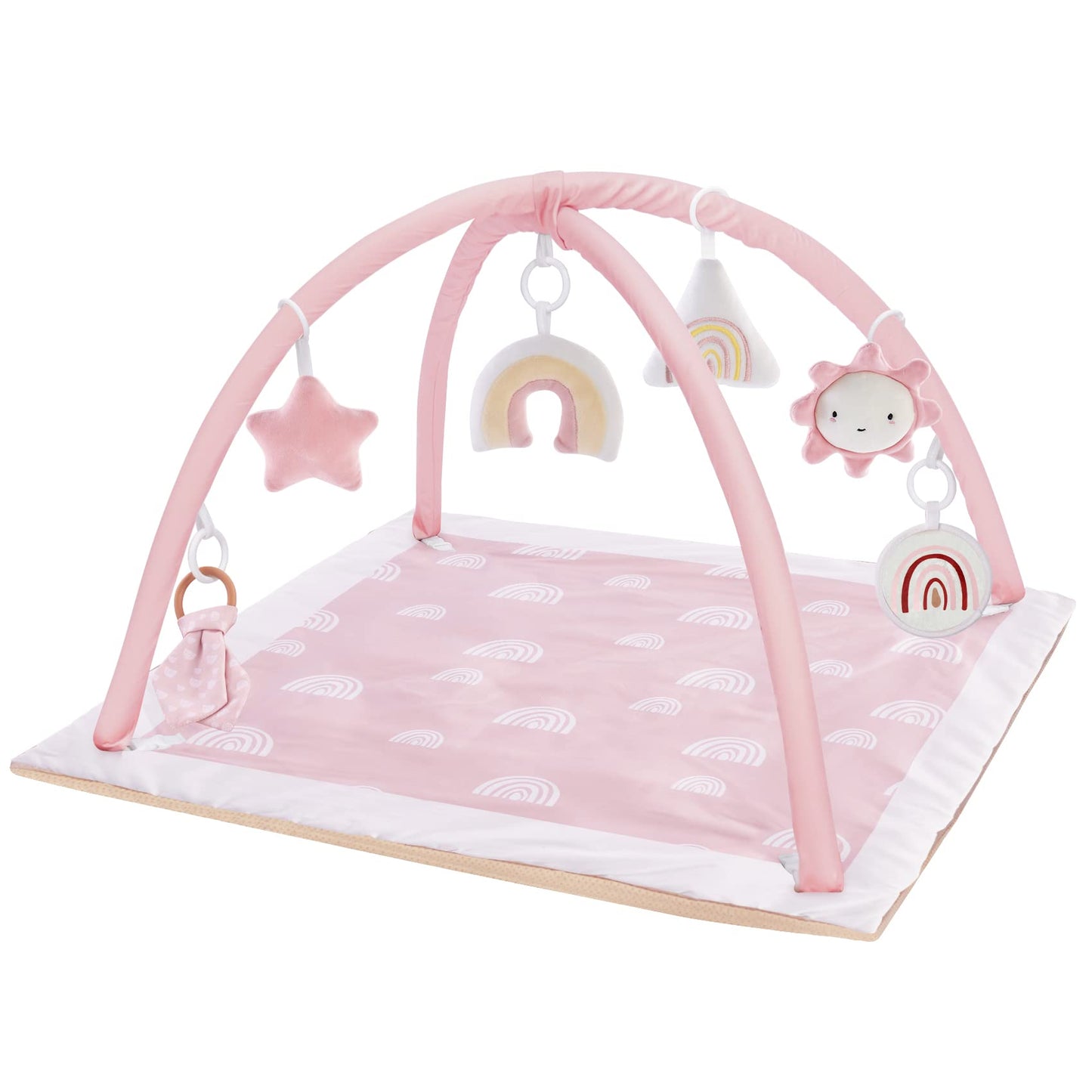 Washable Tummy Time Mat, Baby Play Gym With 6 Featured Toys, Baby Gym For Infant & Toddler, Larger Baby Play Mat, Deluxe Baby Pl