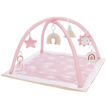 Washable Tummy Time Mat, Baby Play Gym With 6 Featured Toys, Baby Gym For Infant & Toddler, Larger Baby Play Mat, Deluxe Baby Pl
