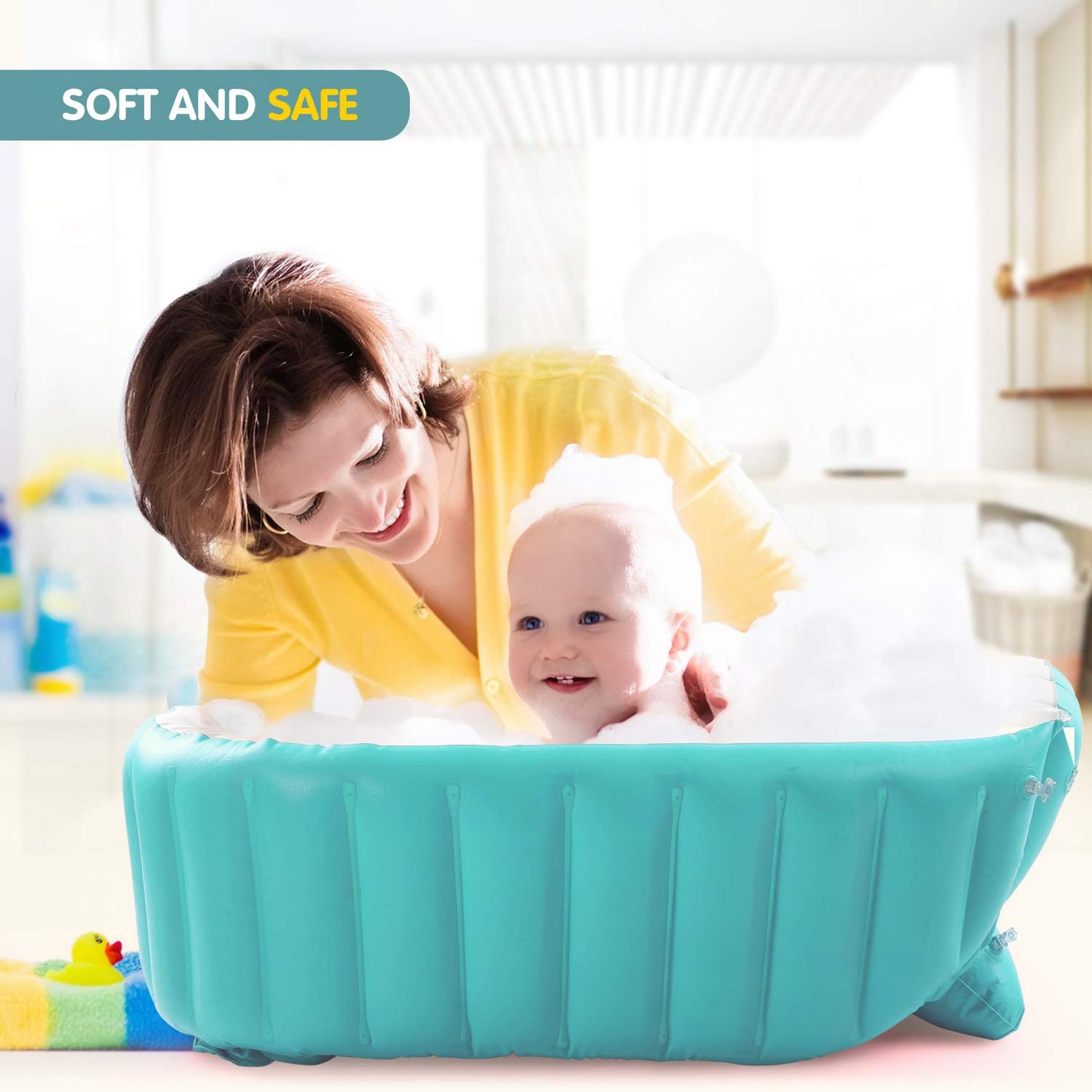 Inflatable Baby Bathtub With Air Pump, Baby Bath Tub Toddler Bathtub, Foldable Shower Basin For Newborn, Portable Travel Bath Tu