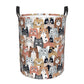 Gbuzozie Funny Cartoon Cats Round Laundry Hamper Storage Basket Toys Clothes Organizer Bin For Home Bathroom Bedroom Dorm Nurser