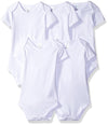 Spasilk Baby 5 Pack Short Sleeve Cotton Bodysuits For Infant And Newborns, White, 9 Months