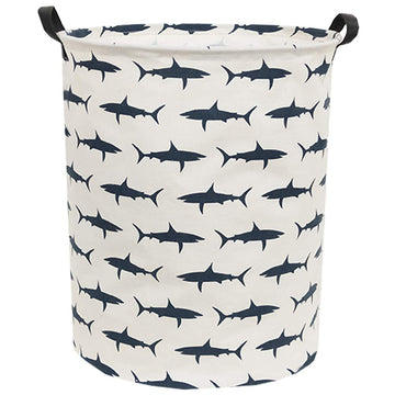 Sanjiaofen Kids Laundry Hamper,Canvas Shark Hamper Collapsible Boys Storage Baskets For Shark Room Decor,Nursery Hamper,Toy Orga