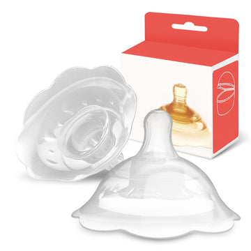 Elfzone Nipple Shields For Nursing Newborn - 2 Packs - Silicone Breast Shields Nursing Caps For Breastfeeding Baby And Mommy Bre