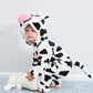 Michley Unisex Baby Boy Girl Hooded Romper Winter Animal Halloween Jumpsuit Outfits, Cow, 3-4.5T, Size 130