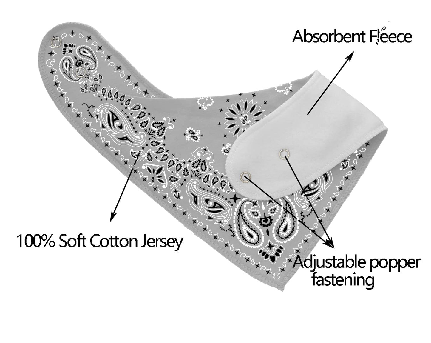 Maiwa 10 Pack Baby Triangle Bandana Bibs For Boys Girls For Drool Teething Eating With Snaps